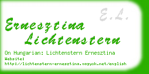 ernesztina lichtenstern business card